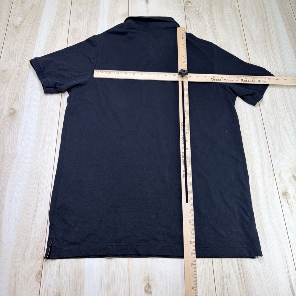 Burberry London Men's Check Pattern Polo Shirt Black Size XL Slim Fit Logo - Picture 9 of 12